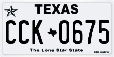 TX license plate CCK0675