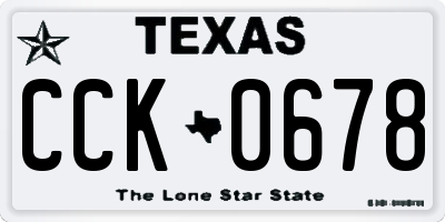 TX license plate CCK0678