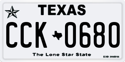 TX license plate CCK0680
