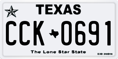 TX license plate CCK0691