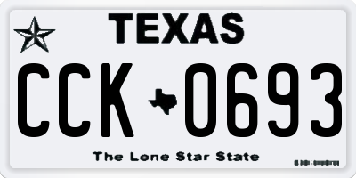 TX license plate CCK0693