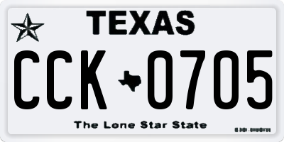 TX license plate CCK0705