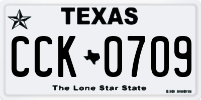 TX license plate CCK0709