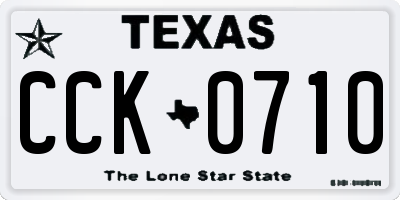 TX license plate CCK0710