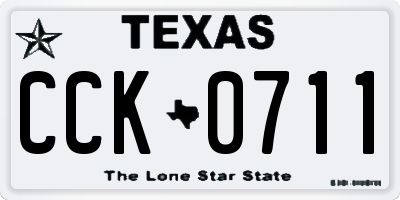 TX license plate CCK0711