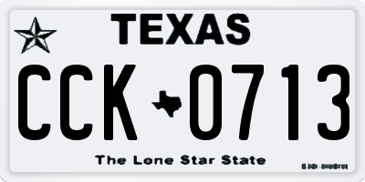 TX license plate CCK0713