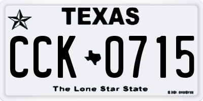 TX license plate CCK0715
