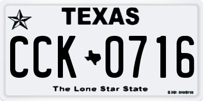 TX license plate CCK0716
