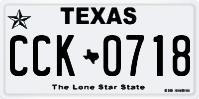 TX license plate CCK0718