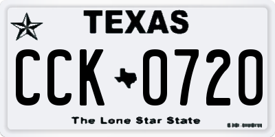 TX license plate CCK0720