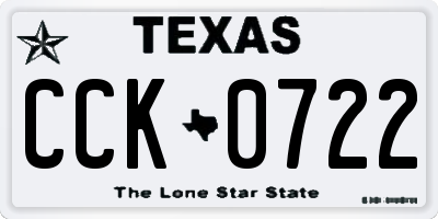 TX license plate CCK0722