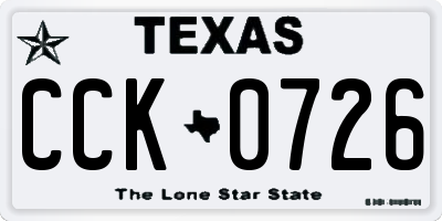 TX license plate CCK0726