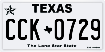TX license plate CCK0729