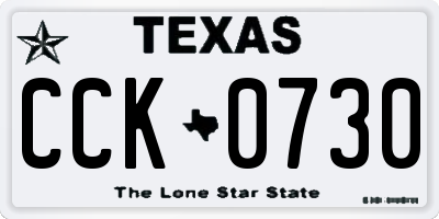 TX license plate CCK0730