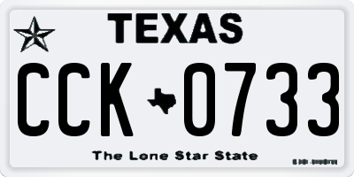 TX license plate CCK0733