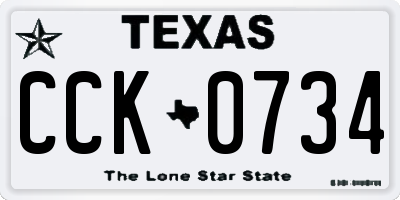 TX license plate CCK0734