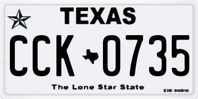 TX license plate CCK0735