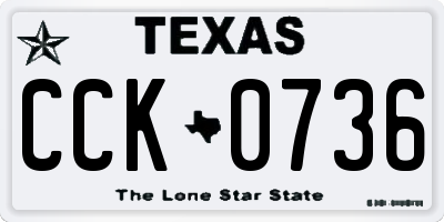 TX license plate CCK0736