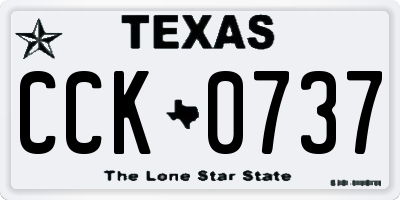 TX license plate CCK0737