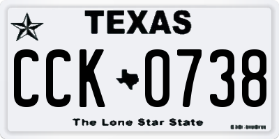 TX license plate CCK0738