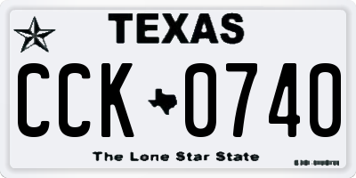 TX license plate CCK0740