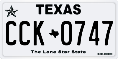 TX license plate CCK0747