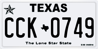 TX license plate CCK0749