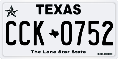 TX license plate CCK0752