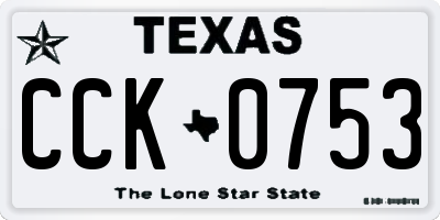 TX license plate CCK0753