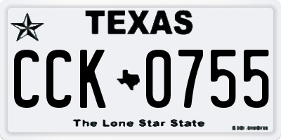 TX license plate CCK0755