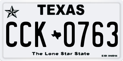 TX license plate CCK0763