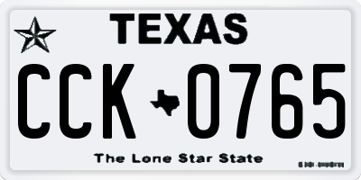 TX license plate CCK0765