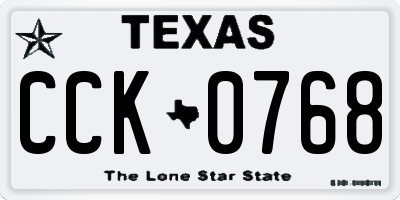 TX license plate CCK0768