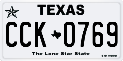 TX license plate CCK0769