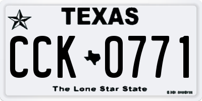 TX license plate CCK0771