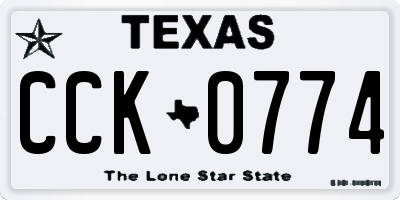 TX license plate CCK0774