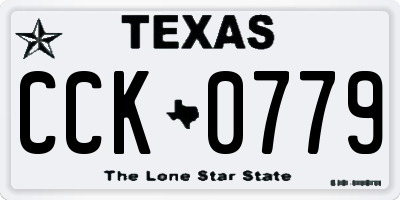 TX license plate CCK0779