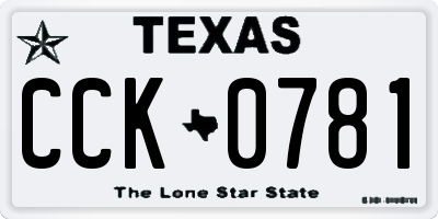 TX license plate CCK0781
