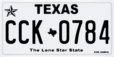 TX license plate CCK0784