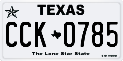 TX license plate CCK0785