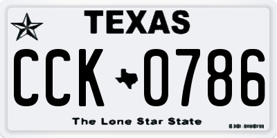 TX license plate CCK0786