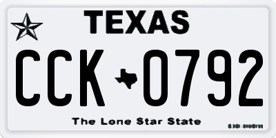 TX license plate CCK0792