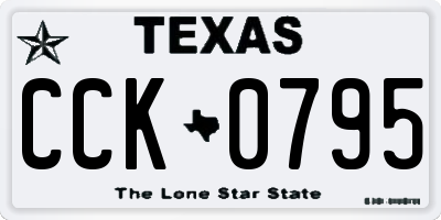 TX license plate CCK0795