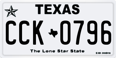 TX license plate CCK0796