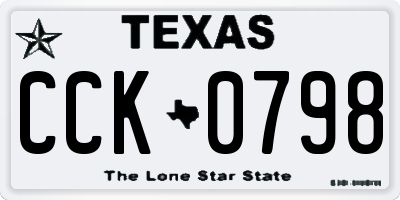 TX license plate CCK0798