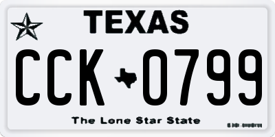 TX license plate CCK0799