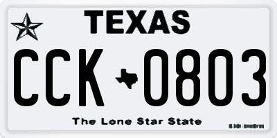 TX license plate CCK0803