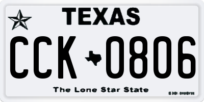 TX license plate CCK0806