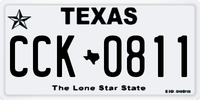 TX license plate CCK0811