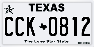 TX license plate CCK0812